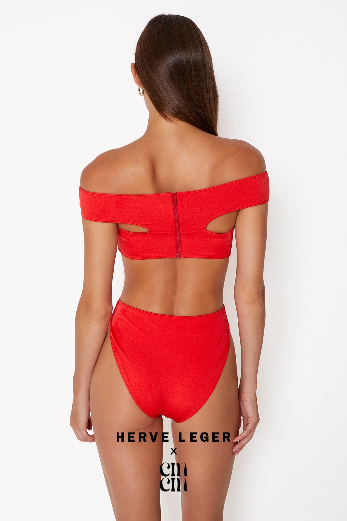 Herve Leger X Cin Cin - Off-shoulder Swimsuit