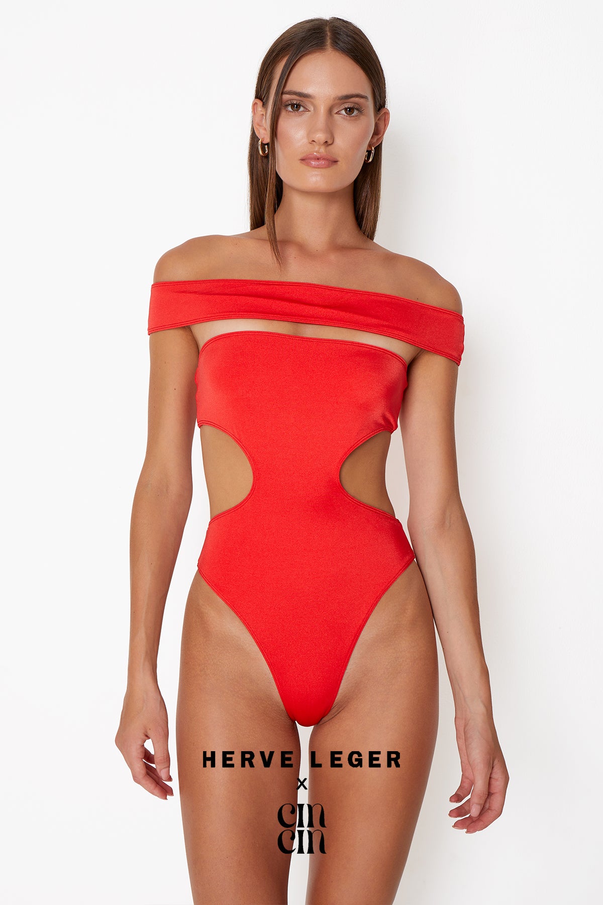 Herve Leger X Cin Cin - Off-shoulder Swimsuit