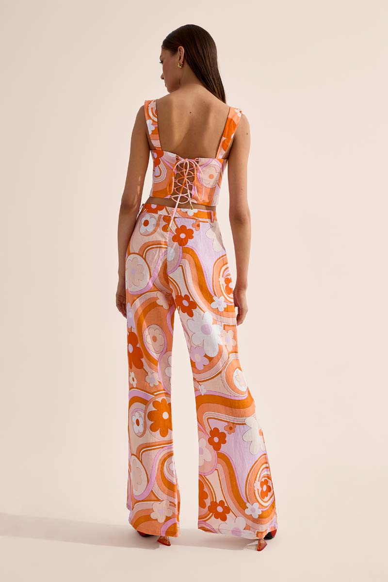'Revival' Flared Trousers - Bloom