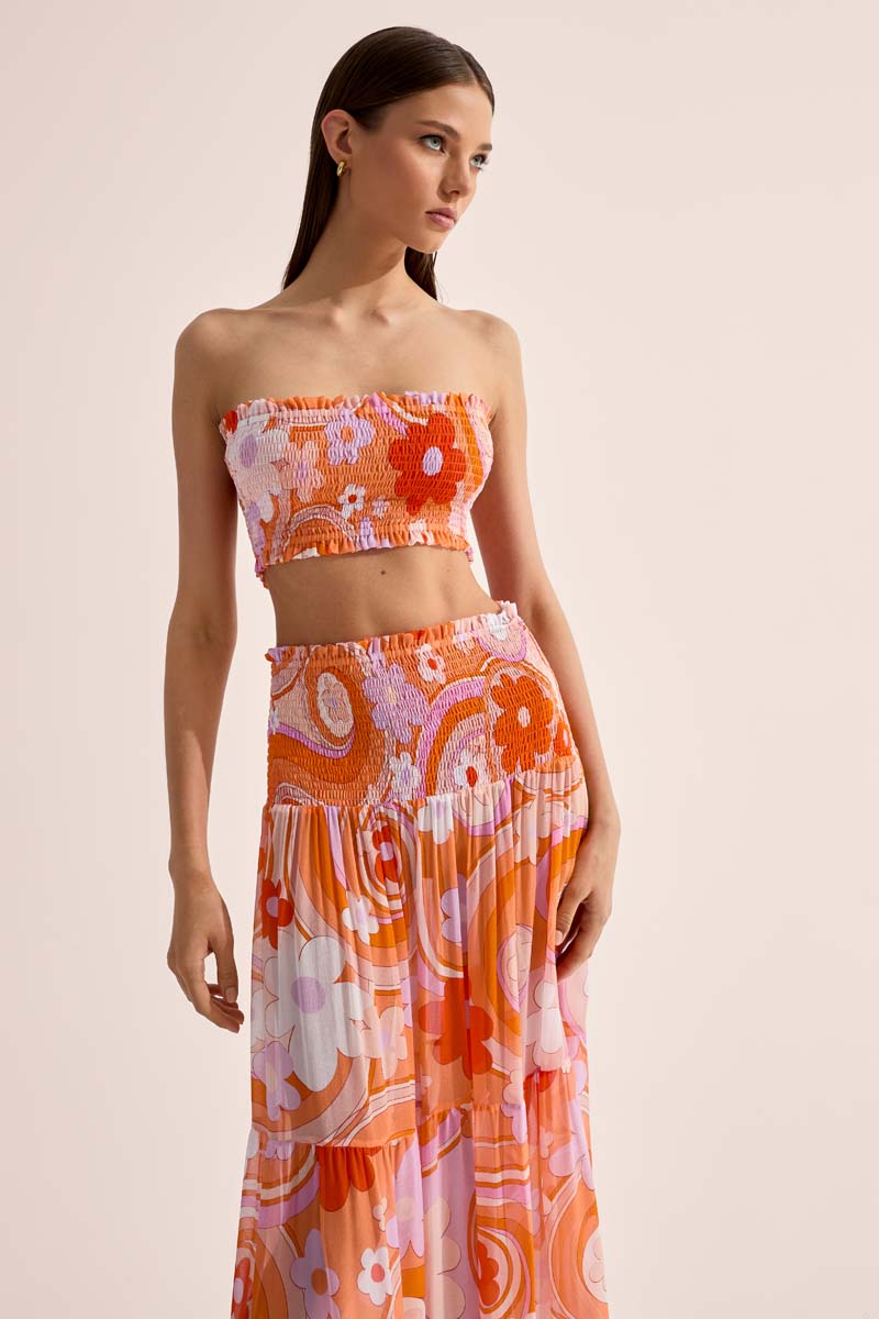 Fete' Shirred Bandeau - Bloom