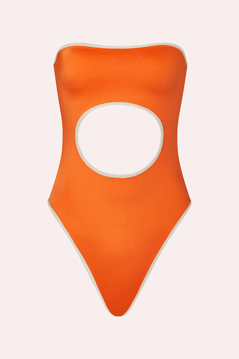 'Mod' Cut Out Swimsuit - Orange