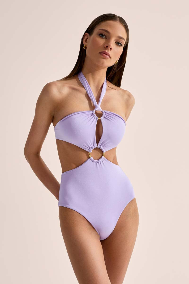 'Disco' Hoop Swimsuit - Periwinkle