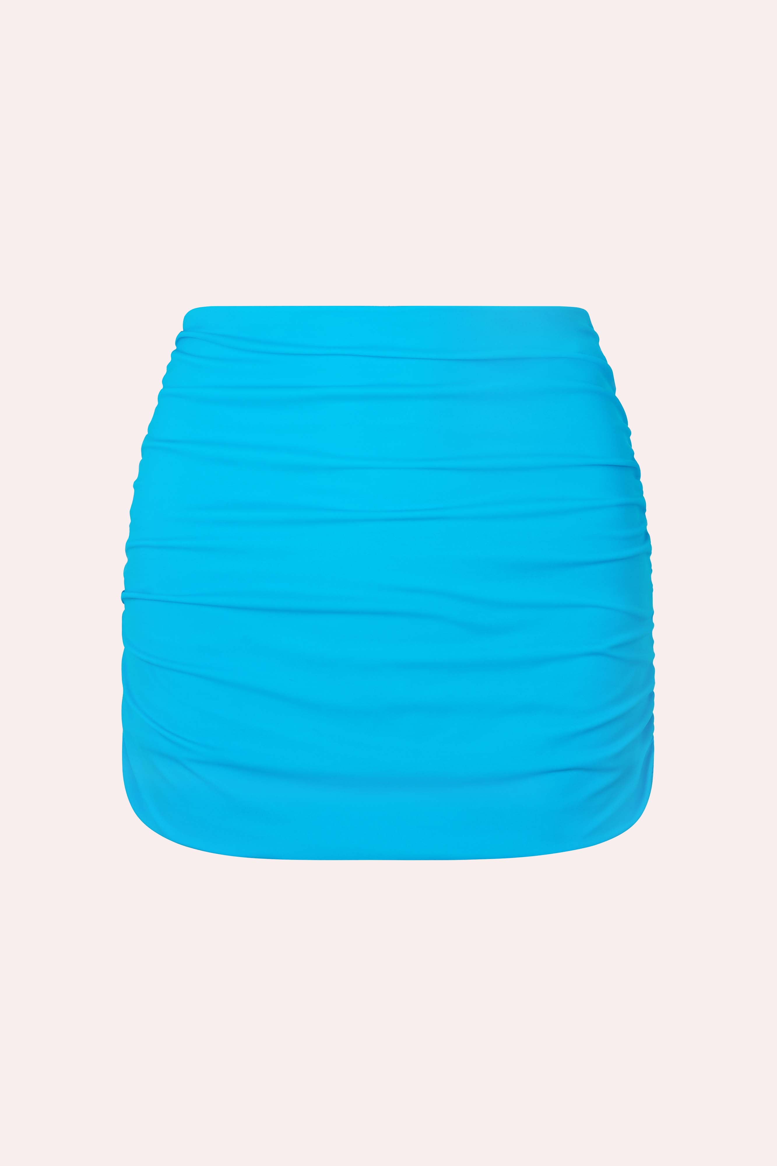'Martini' Gathered Mini Skirt - Aqua