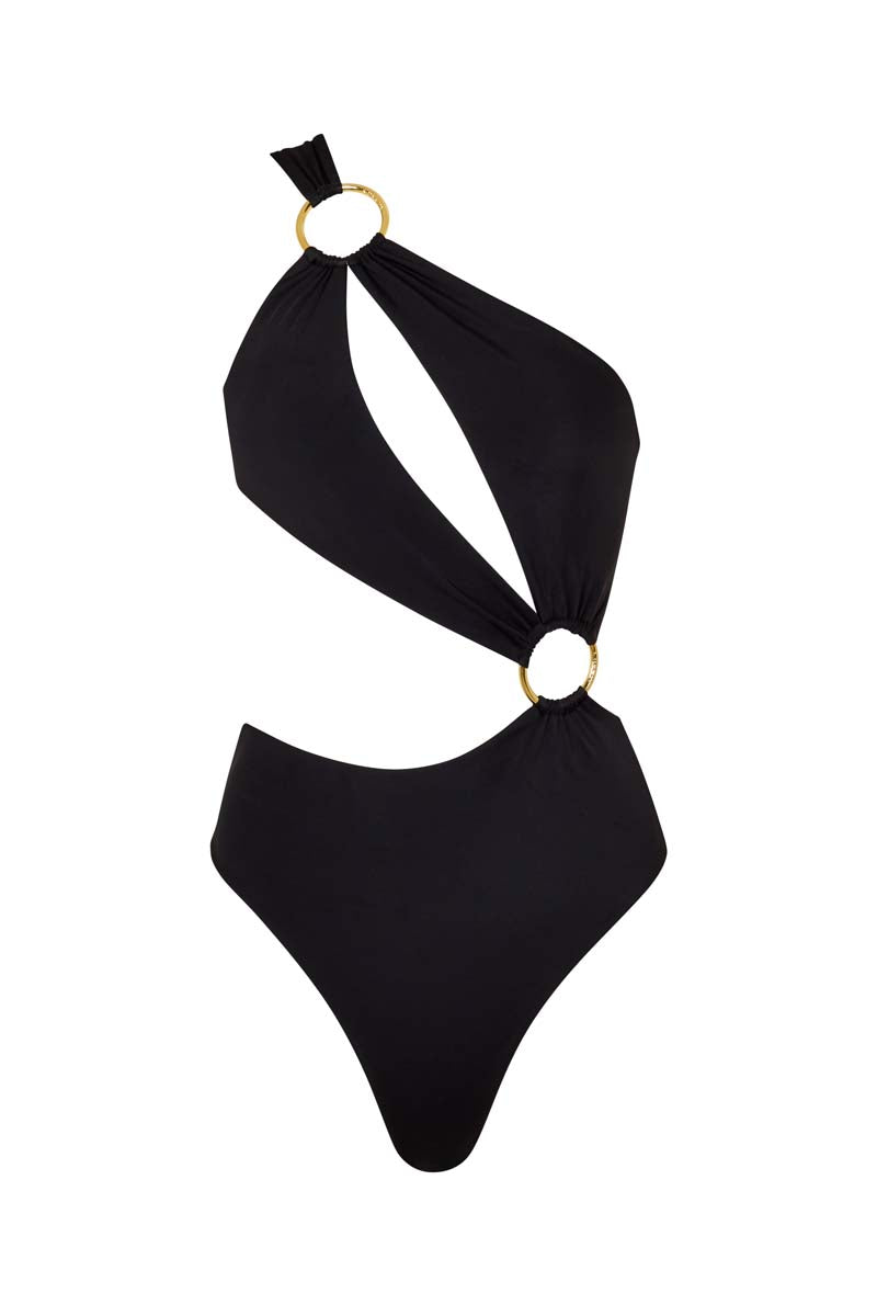 'Spectacle' Cut Out Swimsuit - Black