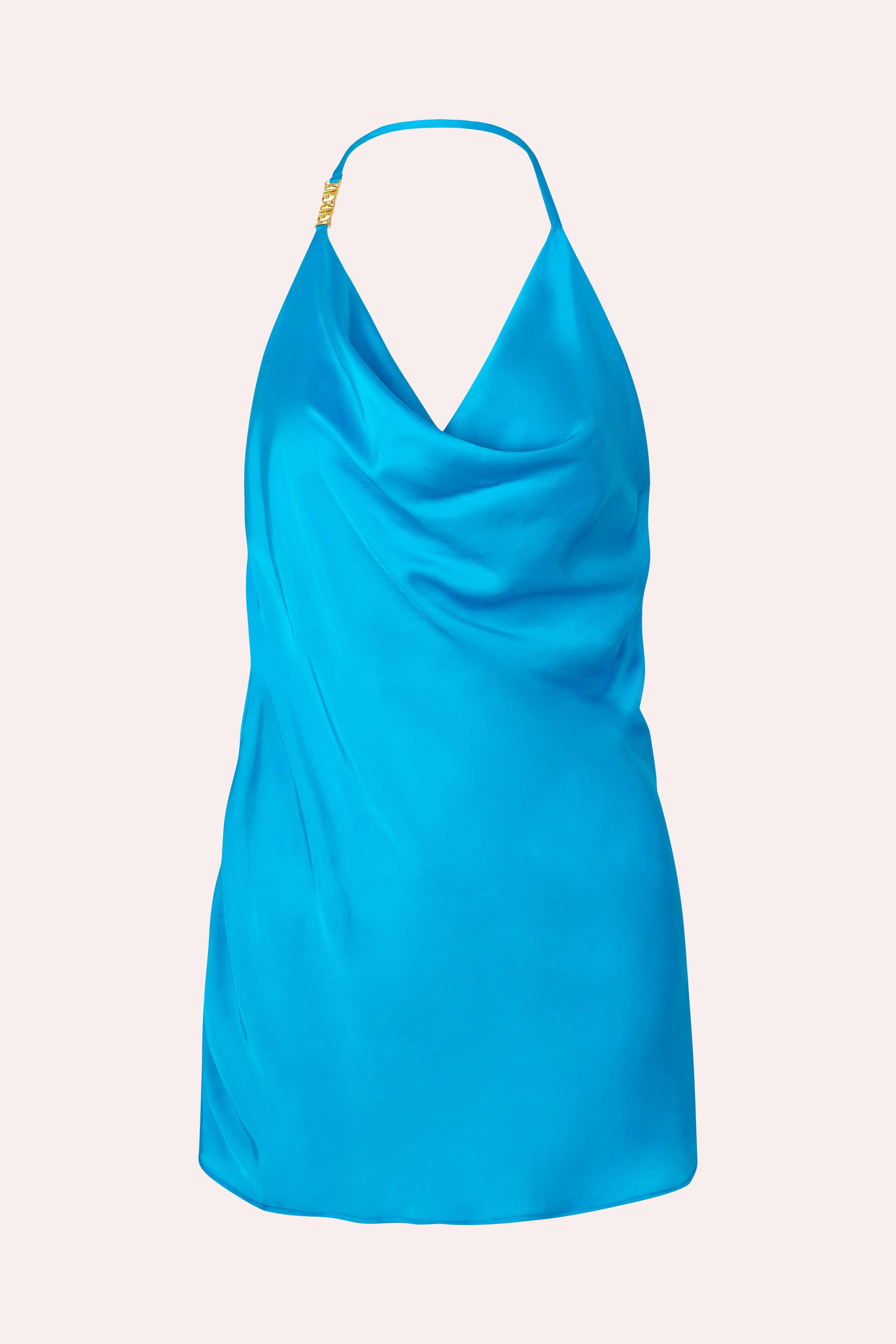 'Grenada' Cowl Neck Mini Dress - Aqua
