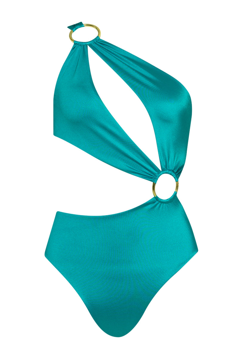 'Spectacle' Cut-out Swimsuit - Teal